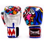 Боксерские перчатки Twins Special с рисунком (FBGVL3-62 white/blue)